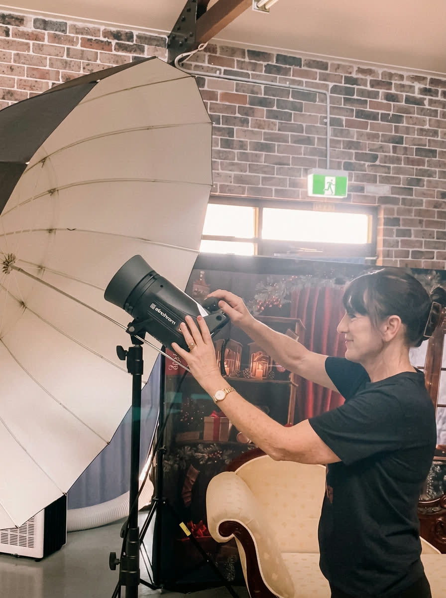 Chett Rawson, founder of Playtime Portraits, in her studio